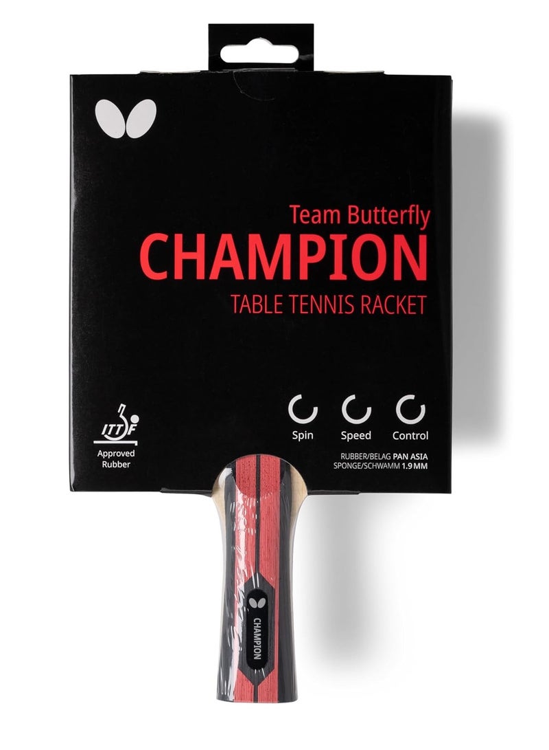 باترفلاي مضرب تنس الطاولة الاحترافي Butterfly Champion للاعبين المتقدمين ذوي الخبرة، معتمد من الاتحاد الدولي لتنس الطاولة للمسابقات 44906901011135 - مضارب بادل تنس ممتازة للأداء والمتانة والاستخدام اليومي - Image 5