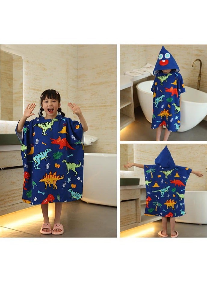 Heyla Children's raincoat hooded towel, quick drying children's bath towel. (Purchase and receive 1 backpack, backpack color is random)  - Image 3