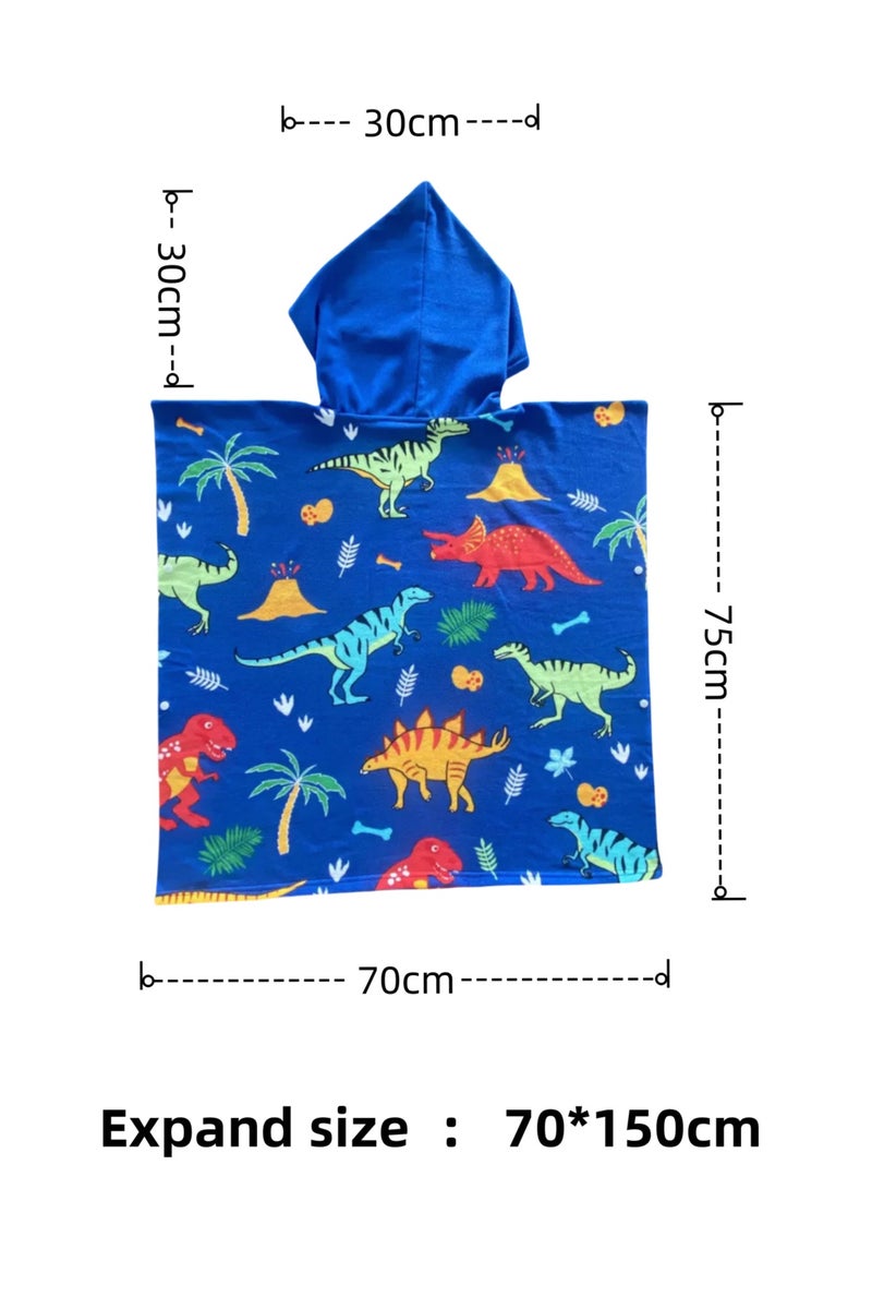 Heyla Children's raincoat hooded towel, quick drying children's bath towel. (Purchase and receive 1 backpack, backpack color is random)  - Image 2