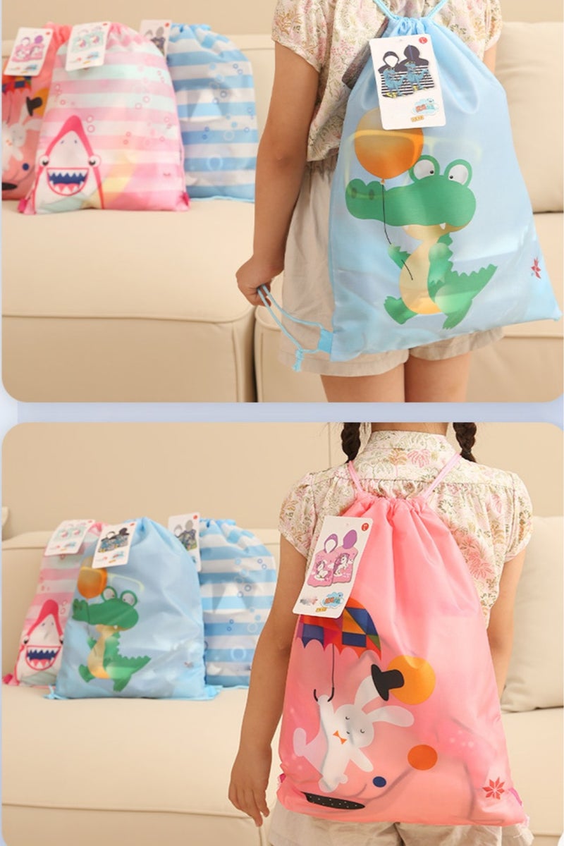 Heyla Children's raincoat hooded towel, quick drying children's bath towel. (Purchase and receive 1 backpack, backpack color is random)  - Image 4