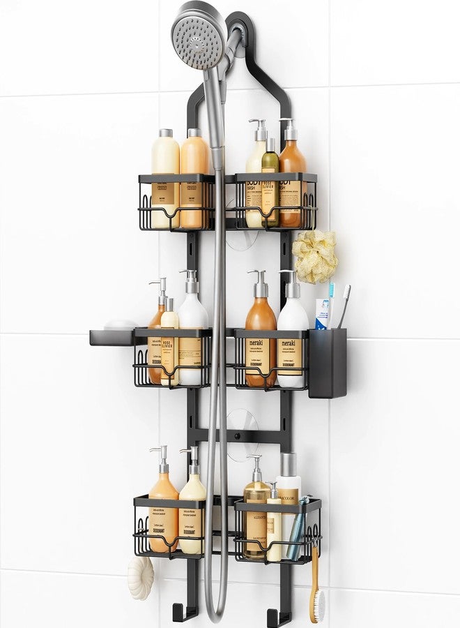 Vatex Shower Caddy Hanging Organizer, 3 Tier Adjustable Bathroom Shelves, Rustproof Over The Showerhead/Door Hanging Shelf for Inside Shower - No Drilling Shower Rack Bath Storage With Soap Holder - Image 1