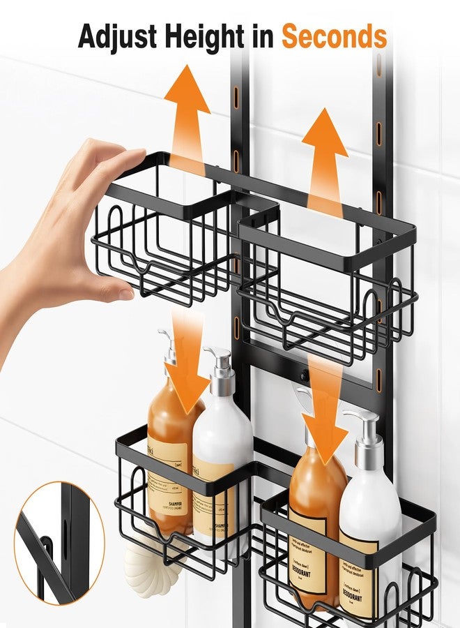 Vatex Shower Caddy Hanging Organizer, 3 Tier Adjustable Bathroom Shelves, Rustproof Over The Showerhead/Door Hanging Shelf for Inside Shower - No Drilling Shower Rack Bath Storage With Soap Holder - Image 4