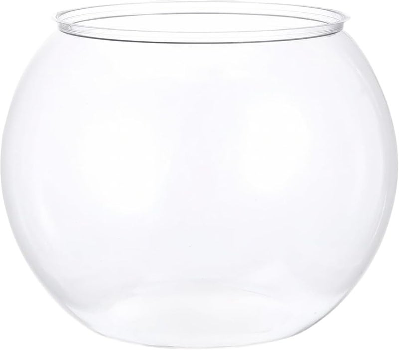 Small Clear Glass Fish Bowl Shatter Resistant Aquarium Container Easy Cleaning Table Centerpiece - Image 1
