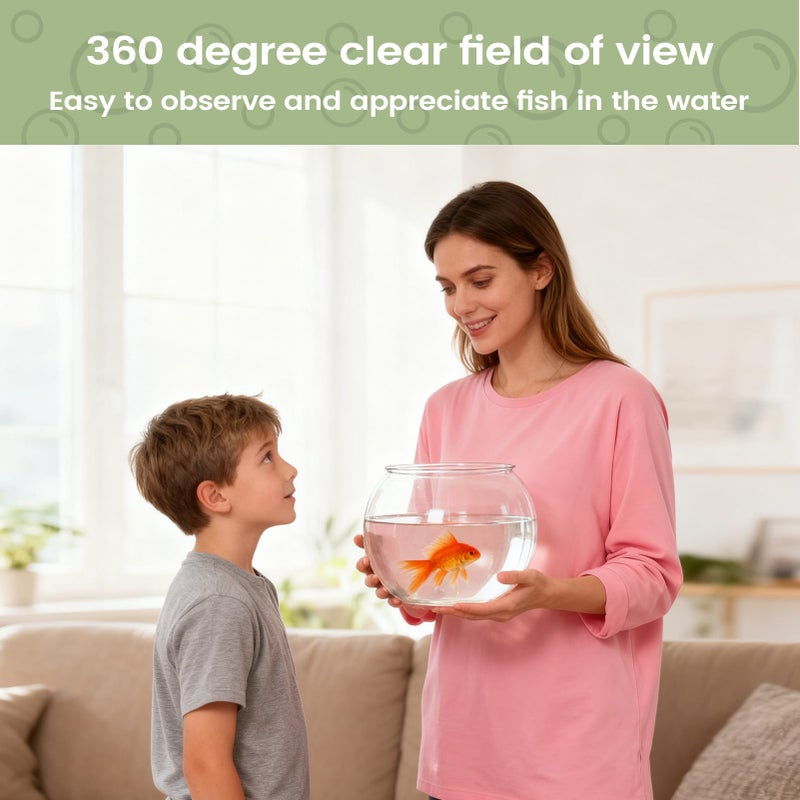 Small Clear Glass Fish Bowl Shatter Resistant Aquarium Container Easy Cleaning Table Centerpiece - Image 5