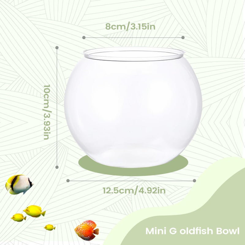 Small Clear Glass Fish Bowl Shatter Resistant Aquarium Container Easy Cleaning Table Centerpiece - Image 3