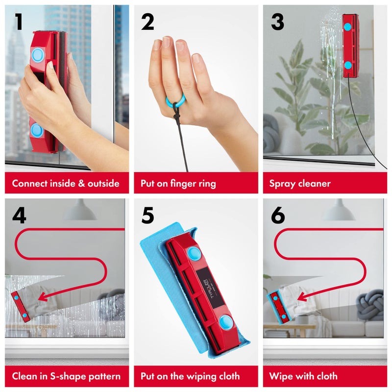 Tyroler Bright Tools The Glider D-2 Magnetic Window Cleaner for Double Glazed Windows. Fit to 0.3in - 0.7in Window Thickness. Glass Cleaner - Image 4