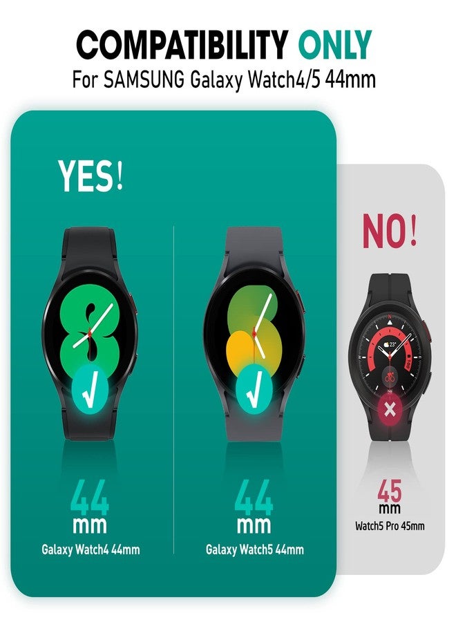 SUPCASE for Samsung Galaxy Watch 5 44mm Band with Case (Unicorn Beetle Pro), [Military-Grade Drop Protection] Rugged Men Cover with Adjustable Strap Band for Samsung Galaxy Watch 5 / 4 44mm, Black - Image 2