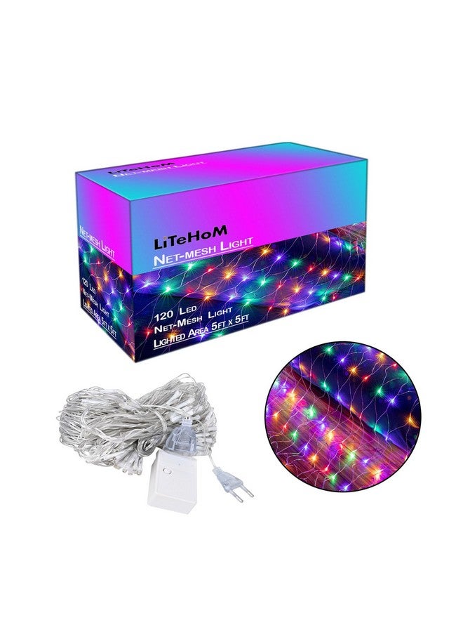 Litehom LED Net Mesh String Lights, 5Ft X 5Ft, 120 LEDs, 8 Modes Diwali Decor with Diwali Lights for Home Decoration! LED Diwali Light, LED Lights for Home Decoration (LITEHOM-1.5X1.5-M) - Image 1