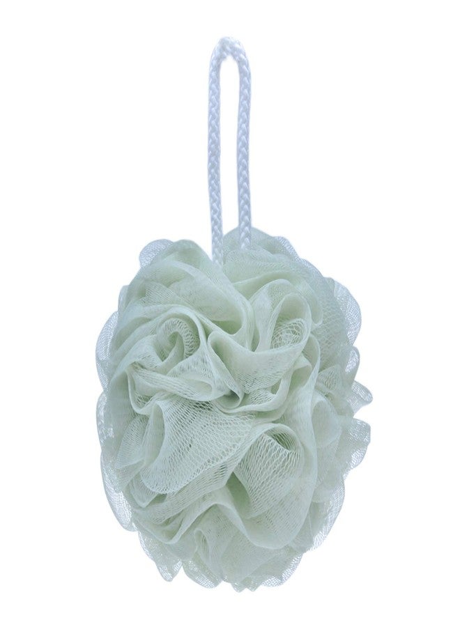 LISSOMPLUME Mesh Pouf Bath Sponge Exfoliating Shower Ball Pom Cleaning Accessory Green Color - Image 1