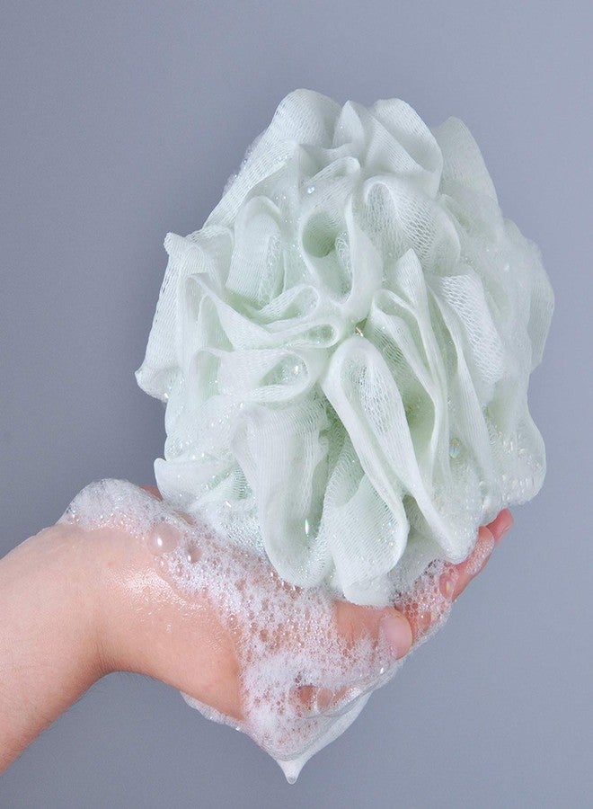 LISSOMPLUME Mesh Pouf Bath Sponge Exfoliating Shower Ball Pom Cleaning Accessory Green Color - Image 4
