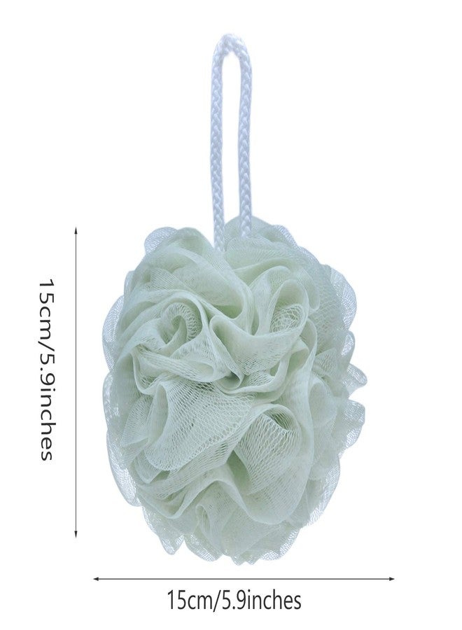 LISSOMPLUME Mesh Pouf Bath Sponge Exfoliating Shower Ball Pom Cleaning Accessory Green Color - Image 2