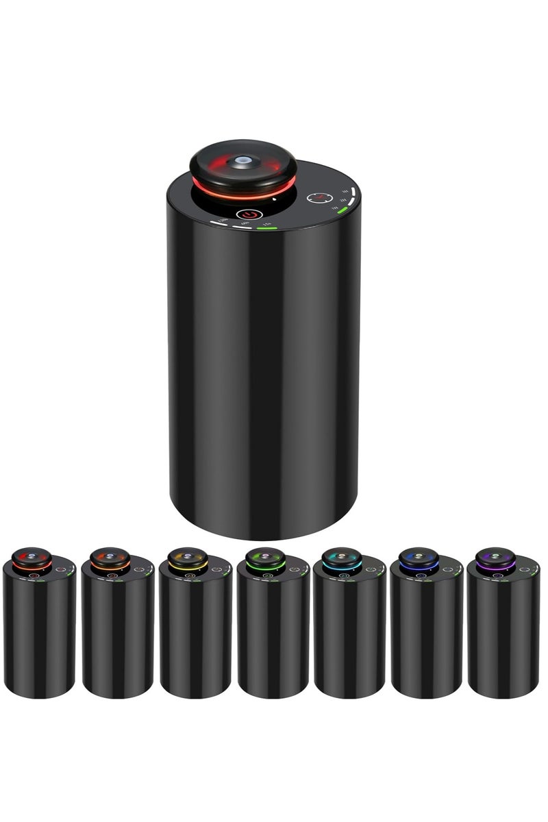 Y&D Waterless Diffuser for Essential Oil Nebulizer Battery Operated with 3 Mist Modes 4 Timers 7-Color LED Aromatherapy Diffuser Car Air Freshener Diffuser for Home Hotel Office (Black)  - Image 2