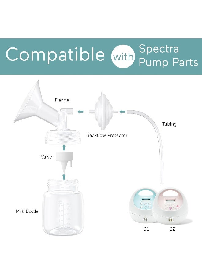 Paruu Pump Parts Compatible with Spectra S1/S2/9 Plus, Not Original Accessories, Full Set Replacements Include 24mm Flanges, Valves, Backflow Protectors (Duckbills Included), Tubings and Bottles - Image 3