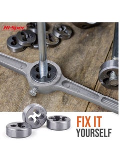 Hi-Spec Hi-Spec 39 Piece SAE & Metric Tap & Die Set. Complete M3 to M12 / #4 to 1/2in Fine & Coarse Tools to Cut, Chase and Thread with Screw Pitch Gauge in a Tray Case  - Image 4