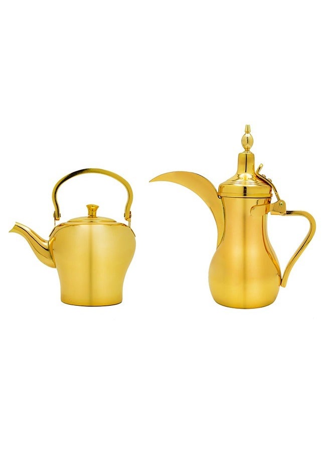 BASURRAH Luxurious gold dallah and refrigerator set, Bassurah 