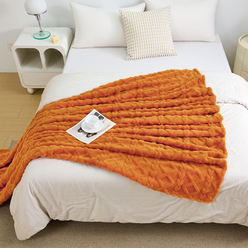 Aganear Flannel Throw Blanket - 50"x60" Orange Blankets Boho Decor Cozy Soft Bedding for Warm Present for Tennessee Vols, Christmas, Halloween, Housewarming - Image 3