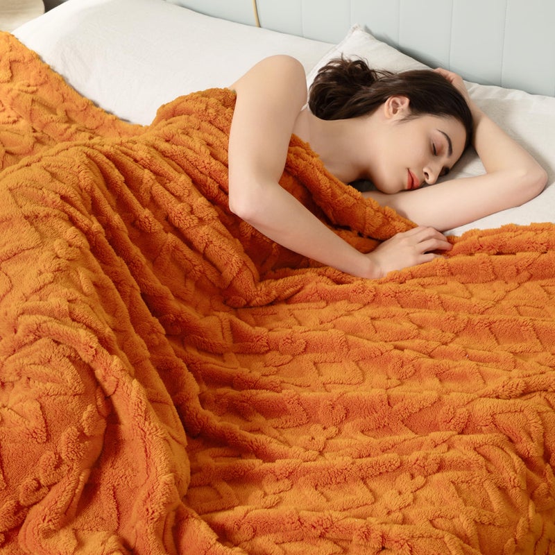 Aganear Flannel Throw Blanket - 50"x60" Orange Blankets Boho Decor Cozy Soft Bedding for Warm Present for Tennessee Vols, Christmas, Halloween, Housewarming - Image 2