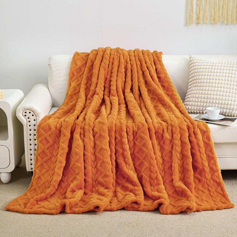 Aganear Flannel Throw Blanket - 50"x60" Orange Blankets Boho Decor Cozy Soft Bedding for Warm Present for Tennessee Vols, Christmas, Halloween, Housewarming - Image 5