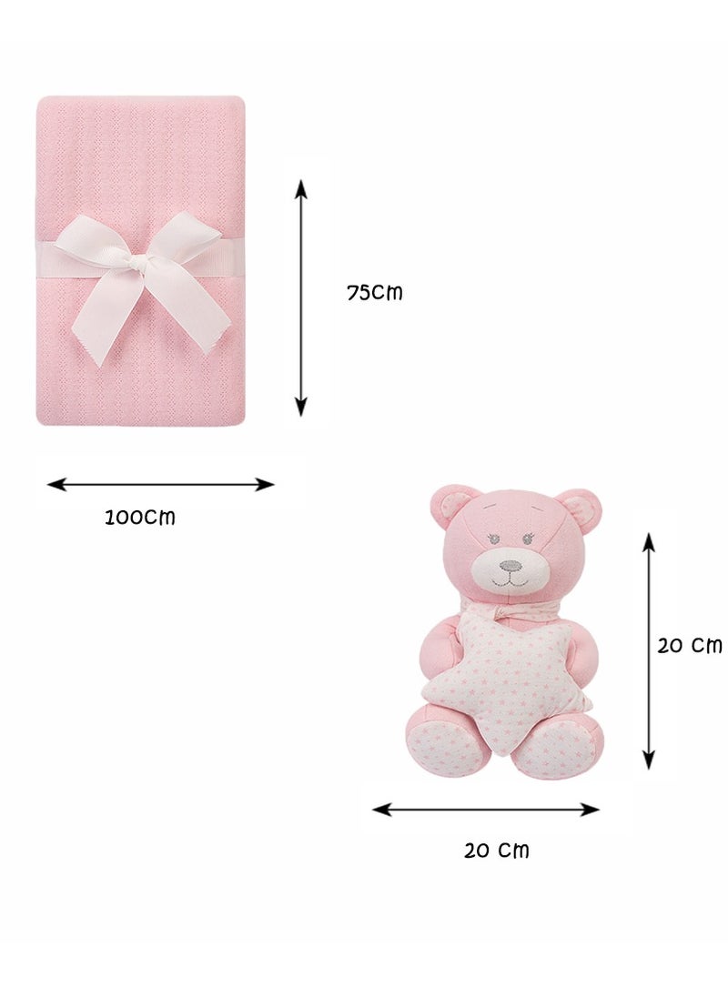 Lyra Cuddly Toy and Blanket Gift Set For Newborn 100 X 75 cm - Pink  Bear - pzsku/Z8BC311EA2D61599F4676Z/45/_/1740404215/d5009389-9635-4f70-9351-56ad85268eb9