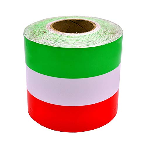 fangfei Italian Flag Color Stripes Decal Sticker for BMW Hood Front Rear Bumpers Side Fenders - 6x100in - Image 1