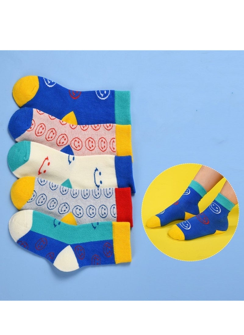 Generic - 5 pairs of children's socks pure cotton mid-calf socks breathable and comfortable socks - Image 1