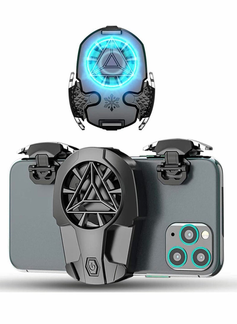 إسكدنيا PUBG Mobile Controller, PUBG Game Fan Controller Gaming Trigger with Phone Cooling Fan the Best Shooting Partner Phone Game Controller Gamepad Joystick with Radiator for Call of Duty - Image 1