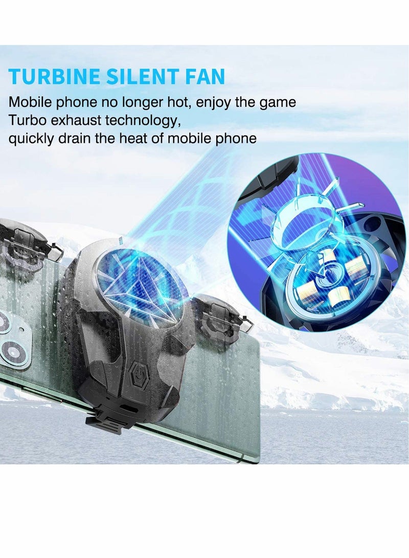 إسكدنيا PUBG Mobile Controller, PUBG Game Fan Controller Gaming Trigger with Phone Cooling Fan the Best Shooting Partner Phone Game Controller Gamepad Joystick with Radiator for Call of Duty - Image 4