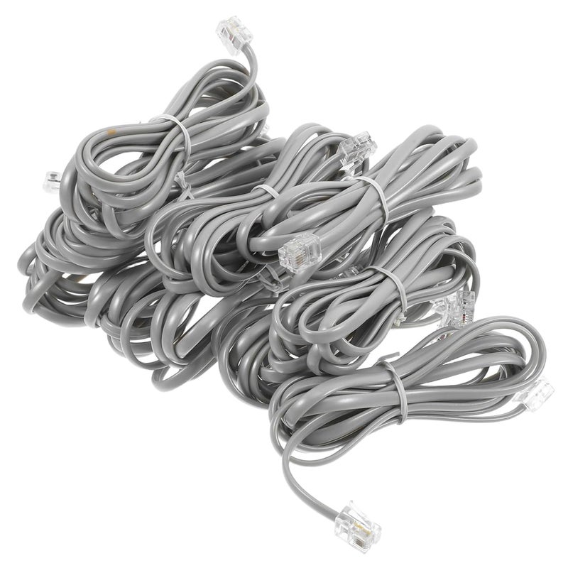 10Pcs White PVC Telephone Cord Extension Cable for Office Hotel Fax Machine - Image 1