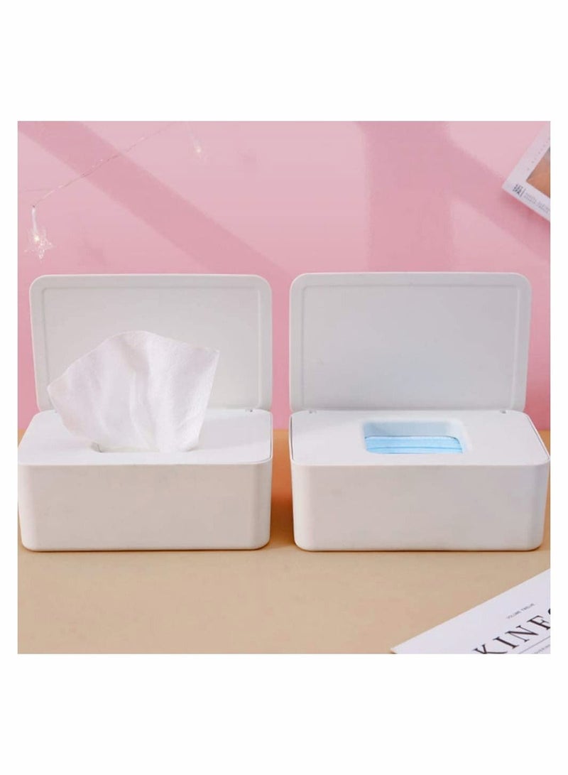 Y&D Tissue Holder, Disposable Mask Storage Box Dust-proof Flip Cover Wet Case with Lid Portable for Home Work Outdoor  - Image 3