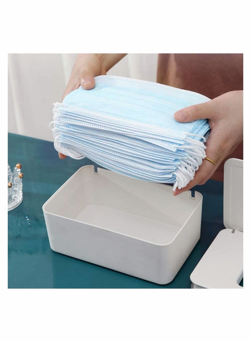 Y&D Tissue Holder, Disposable Mask Storage Box Dust-proof Flip Cover Wet Case with Lid Portable for Home Work Outdoor  - Image 2