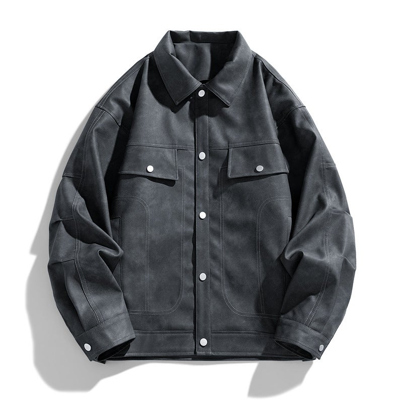 Pu Leather Jacket Men'S Spring Fashion Men'S Couple'S American Jacket Men'S Top Loose Jacket Men'S Clothing - Image 5