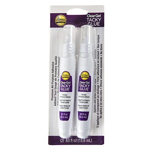 Aleene's Clear Gel Tacky Glue for Crafts, Nontoxic, Applies and Dries Clear, .63 fl oz 2-Pack Pens - Image 1