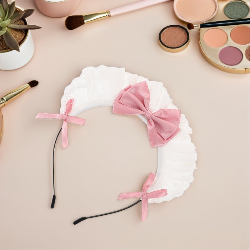💄 رباط رأس وردي للنساء والبنات للاستخدام اليومي والفعاليات ٤ قطع - Image 3