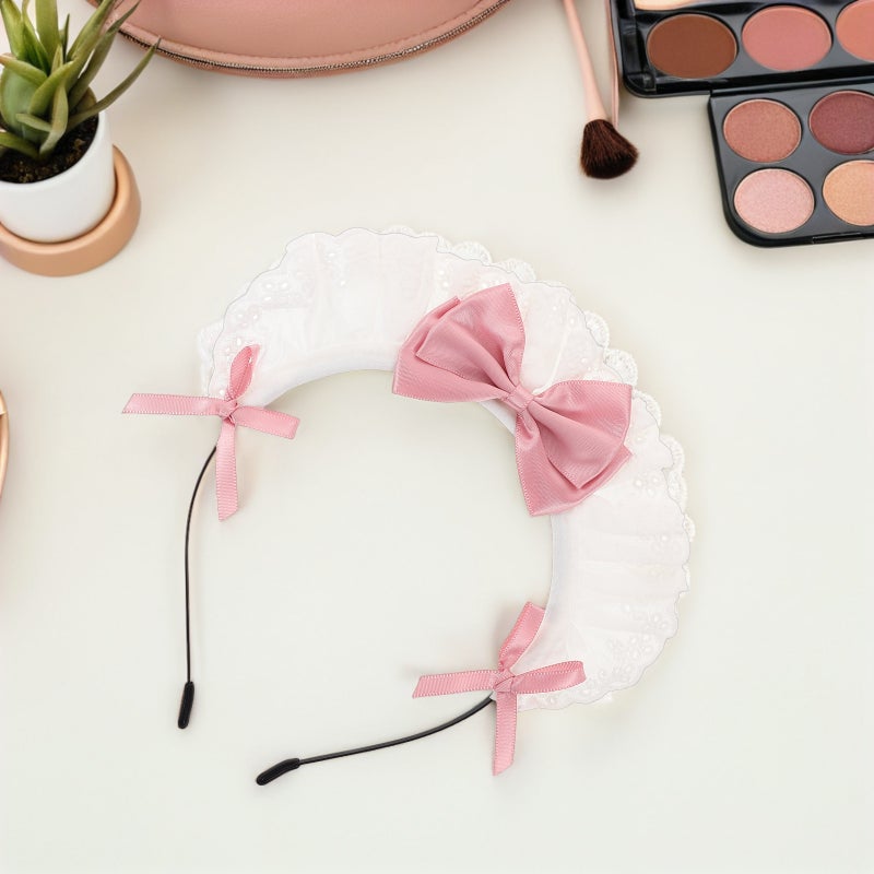 💄 رباط رأس وردي للنساء والبنات للاستخدام اليومي والفعاليات ٤ قطع - Image 4