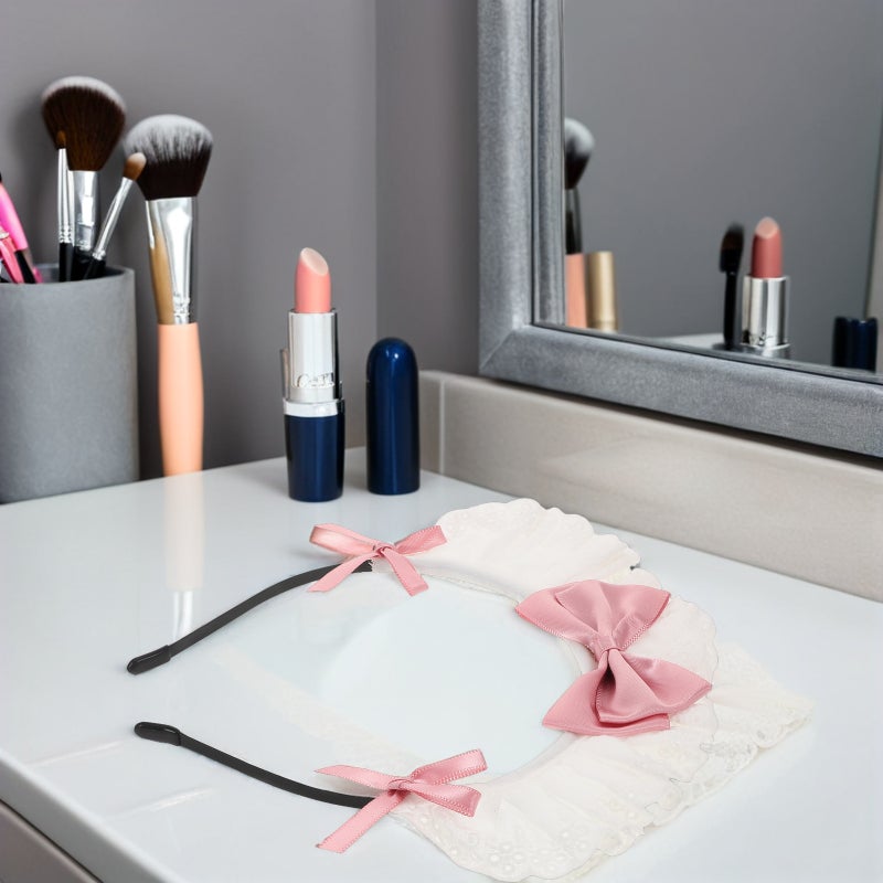 💄 رباط رأس وردي للنساء والبنات للاستخدام اليومي والفعاليات ٤ قطع - Image 2