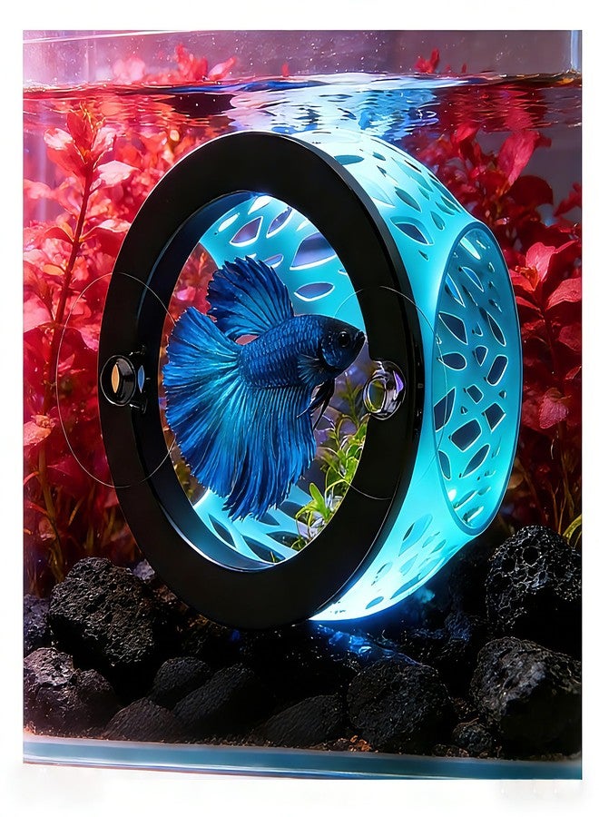 UNISOLODECHO Floating Betta Hideout Cave for Aquarium, Multi-Function Resting Hammock & Shrimp Feeder with Fish Feeding Ring, Betta Fish Tank Accessories, Aquarium Decor & Fish Tank Decor（Ice Blue） - Image 1