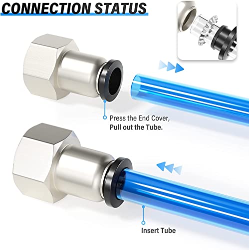 TAILONZ PNEUMATIC Female Straight 1/4 Inch Tube OD x 1/8 Inch NPT Thread Push to Connect Fittings PCF-1/4-N1(Pack of 10) - Image 4