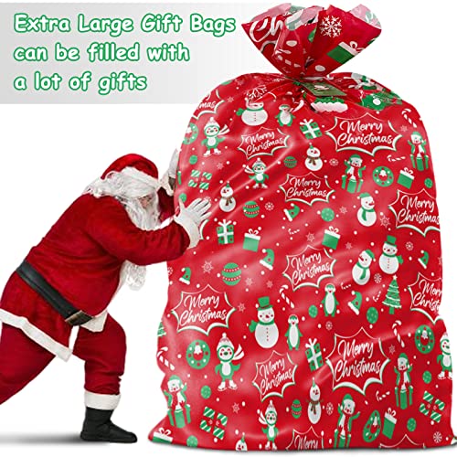 HYmoso 8Pcs Extra Large Christmas Gift Bag 44x36 HeavyDuty Waterproof Reusable Oversized Gift Sack with Rope Gift Tag Opaque Jumbo Wrapping Bag for Xmas Birthdays Parties Class Office Home - Image 3
