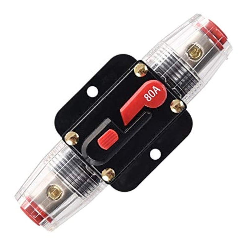 ANJOSHI Fuse Holders 80amp 20A 30A 40A 50A 60A 100A 150A Inline Circuit Breaker for Car Audio and Amps Overload Protection Reset Fuse Inverter 12V-24V DC Replace Fuses - Image 1