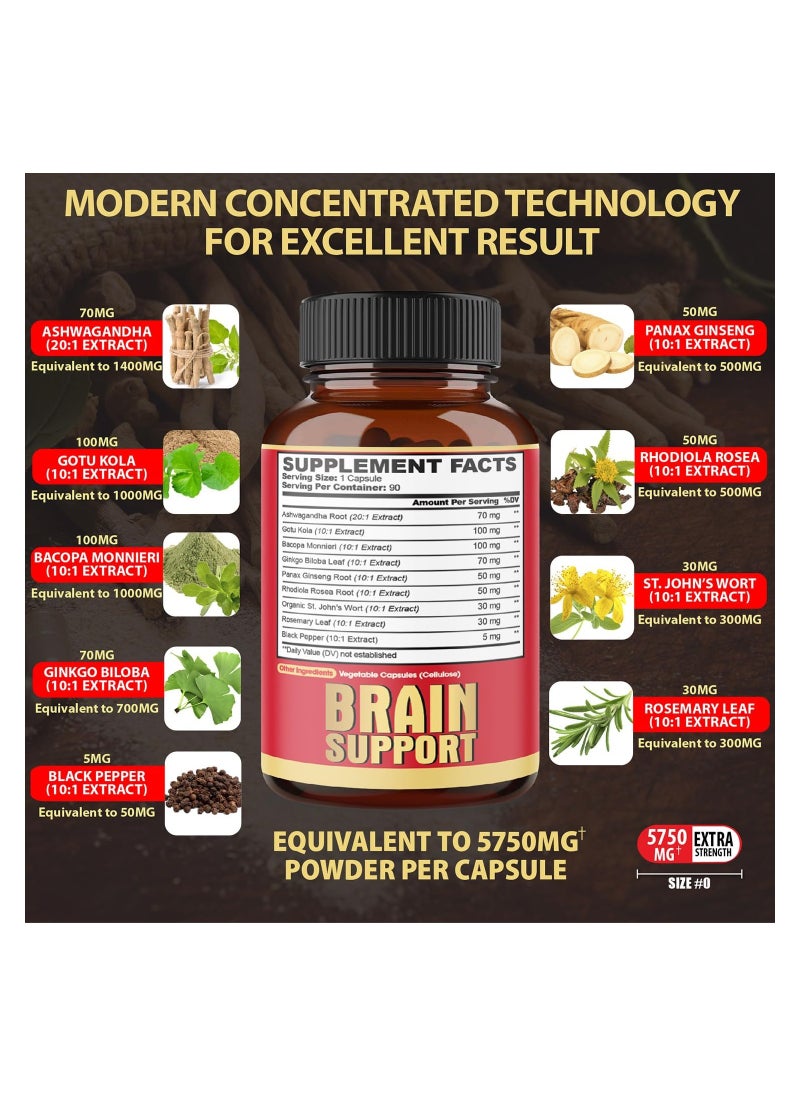 agobi - 9in1 Brain Support Supplement Made with 9 Natural Ingredients - 60 Capsules - Image 1