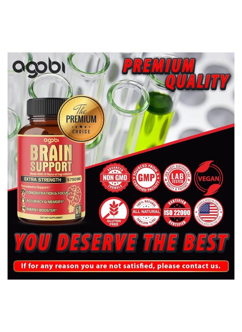 agobi - 9in1 Brain Support Supplement Made with 9 Natural Ingredients - 60 Capsules - Image 1