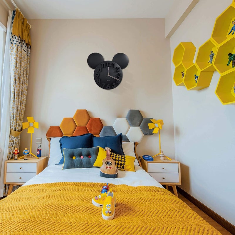Meidi·Clock MEIDI CLOCK Modern Design Mickey Mouse Big Digit 3D Wall Clock Home Decor Decoration - Black - Image 5
