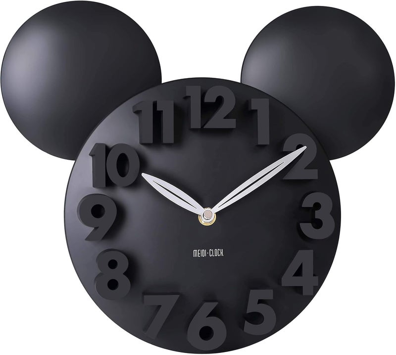 Meidi·Clock MEIDI CLOCK Modern Design Mickey Mouse Big Digit 3D Wall Clock Home Decor Decoration - Black - Image 1