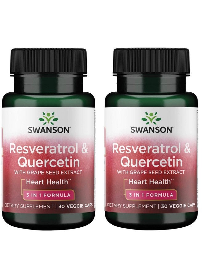Swanson Resveratrol & Quercetin 30 Veg Capsules (2 Pack)