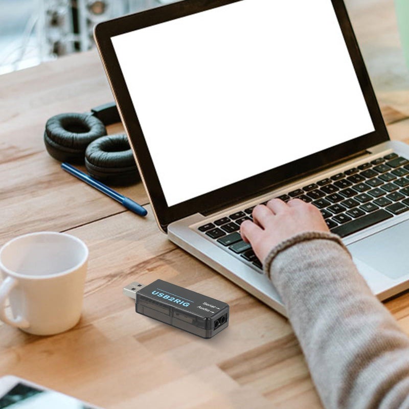 Compact USB Sound Card with PTT Control Audio Isolation for Ham Radio Transceivers Black ABS - Image 5
