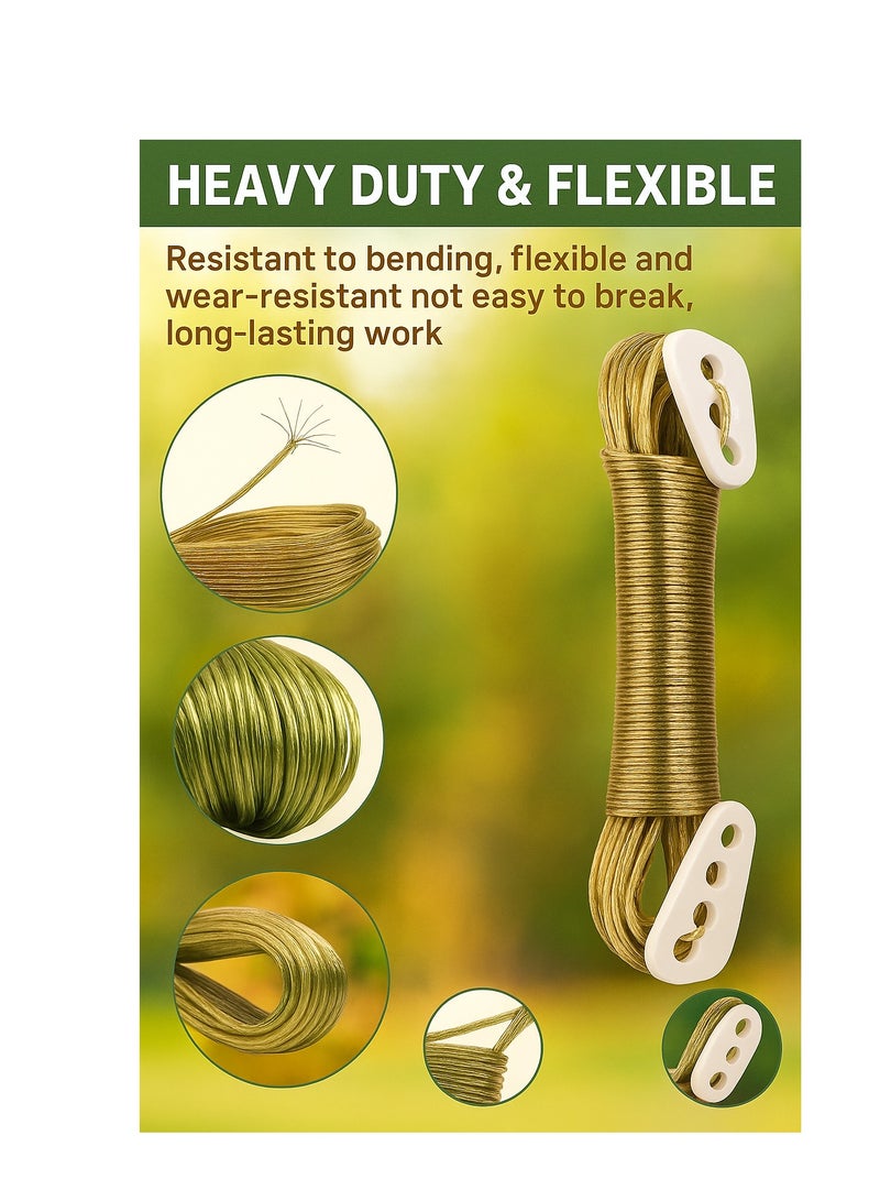 لافيش حبل غسيل لافيش | حبل سلكي مطلي بمادة البولي فينيل كلوريد بطول 30 مترًا | حبل غسيل متين من الفولاذ المقاوم للصدأ | مقاوم للصدأ والترهل | مزود بمشابك تعليق | للاستخدام في المنزل، والشرفة، والأنشطة الخارجية، والتخييم - Image 2