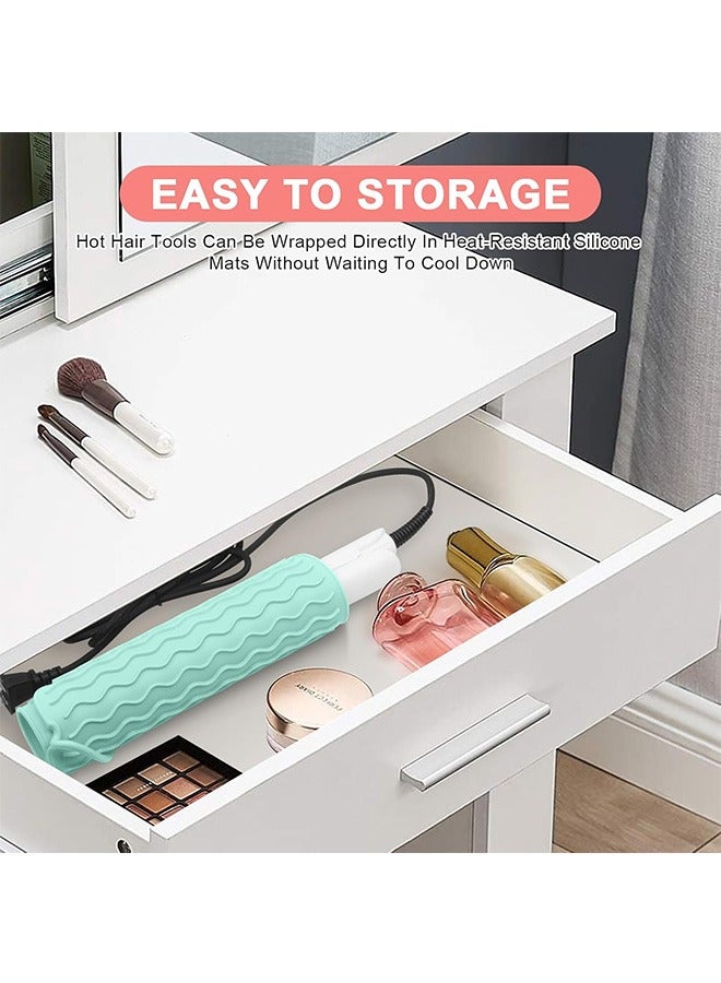 Beyond 3 Pcs Straightener Insulation Pad, Heat Resistant Silicone Mat, Portable Travel Hot Tools Pad Cover for Curling Iron (Grey+Pink+Green) - Image 5