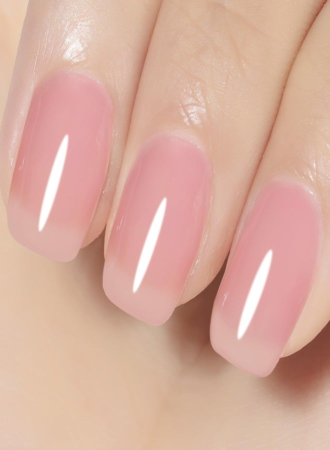 YTD Likomey Nude Gel Nail Polish,15ml Rose Pink Translucent Neutral Jelly Sheer Salon Home DIY Nails Art Manicure UV Nail Gel Varnish,LS05 - Image 1