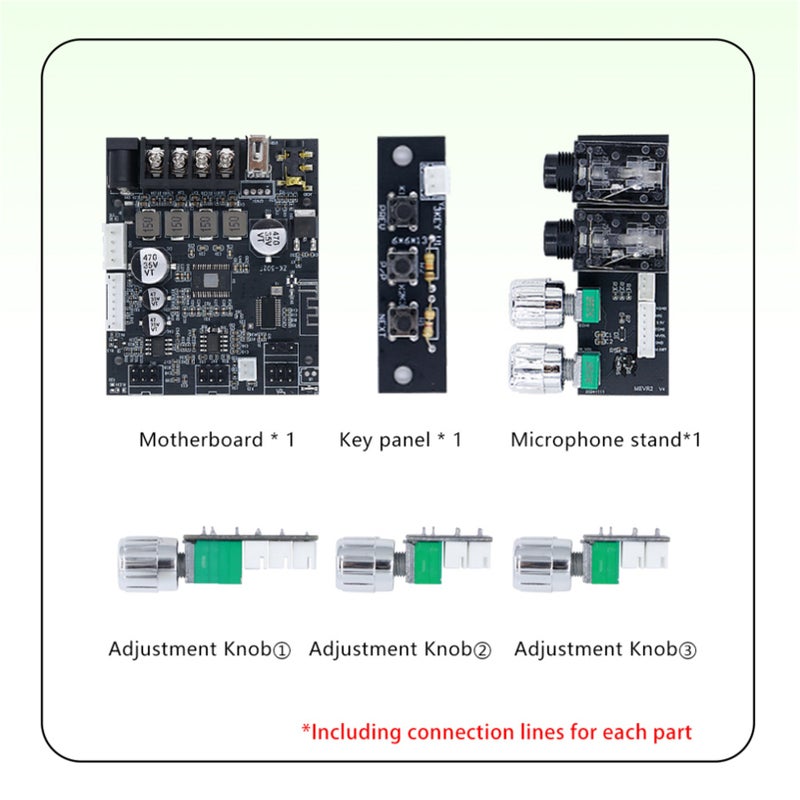 ZK-502T Bluetooth Amplifier Board TPA3116D2 High-Performance Microphone and Audio Module Lead-Wired All-in-One Bluetooth Amplifier Board 50W+50W - Image 4