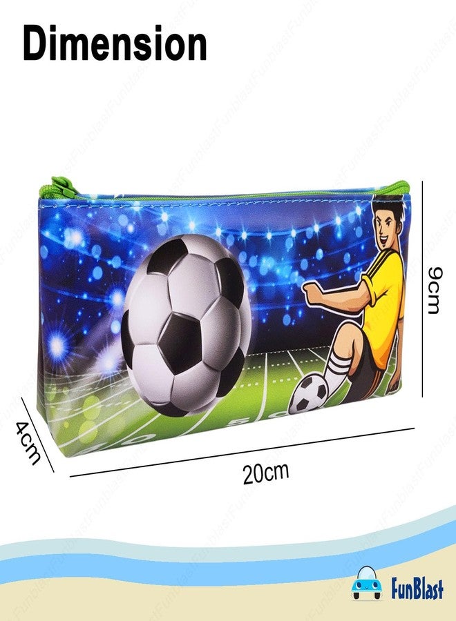 FunBlast Pouch for Kids & Adults - Football Print Pouch, Multipurpose Zipper Pouch for School, Travel, Cosmetic, Office, Stationary, Gadgets, Money Purpose, Handbag, Coin Purse (Random Print) - Image 3